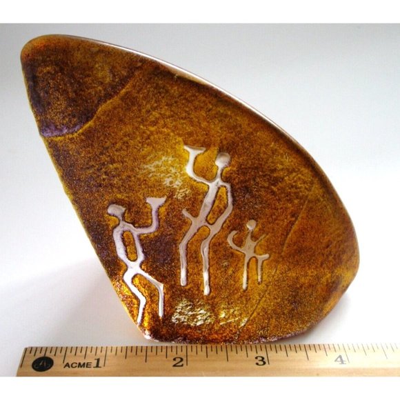 VTG Signed Mats Jonasson Maleras Crystal Cave Rock Carving Amber #3801 Orig. Tag - Picture 14 of 16